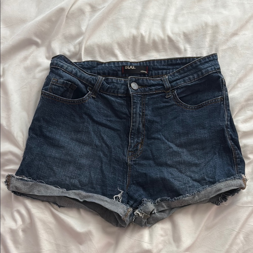 BDG Blue Jean Shorts Distressed Cut-Off Style